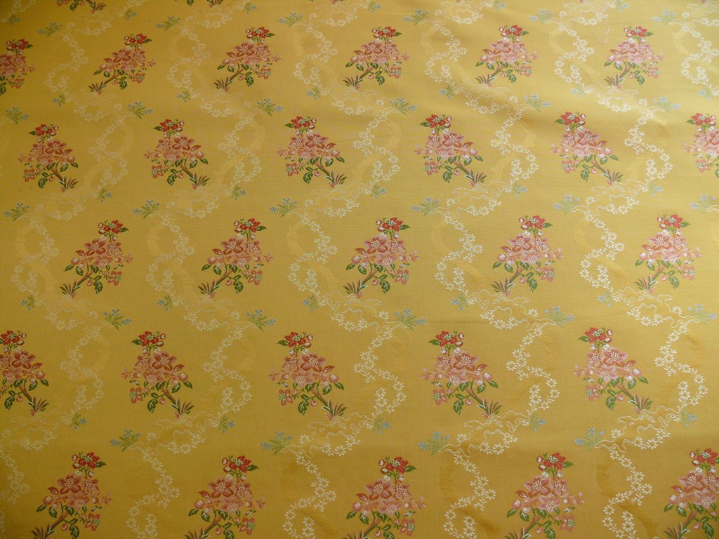 Kravet Couture Rosehips French Lace Brocade Mustard Yellow Pin