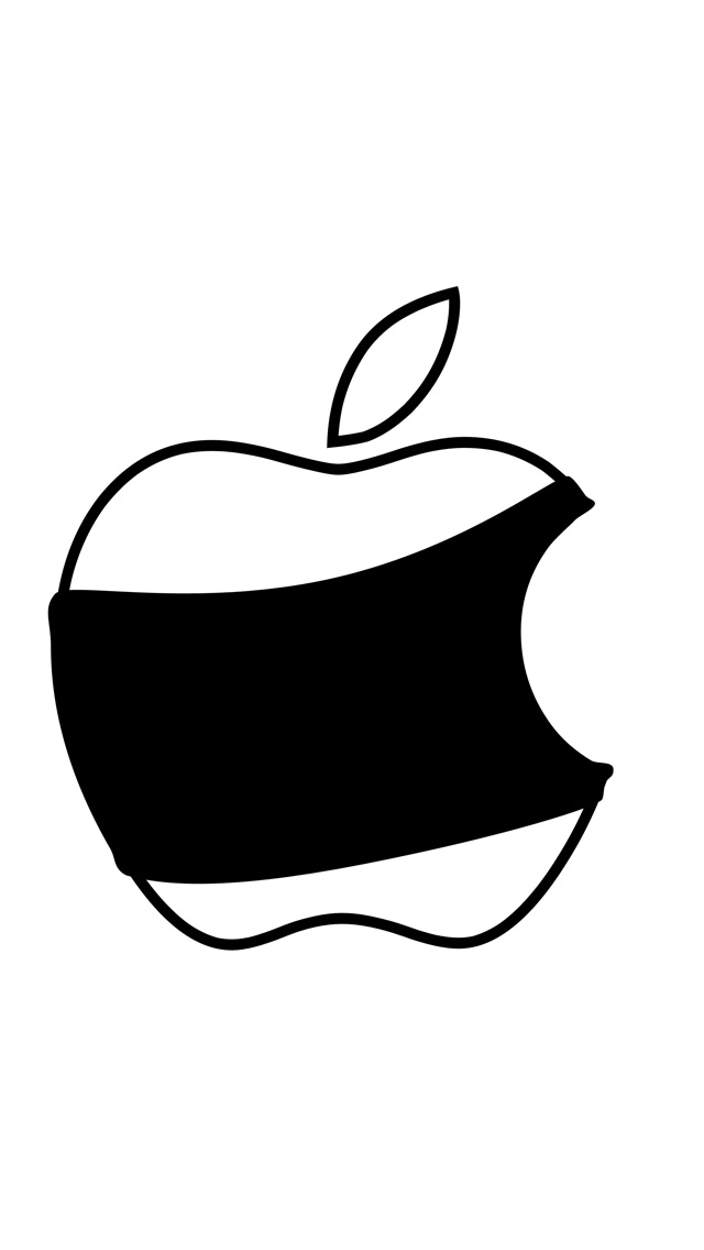 Black And White Apple Logo iPhone Wallpaper Top