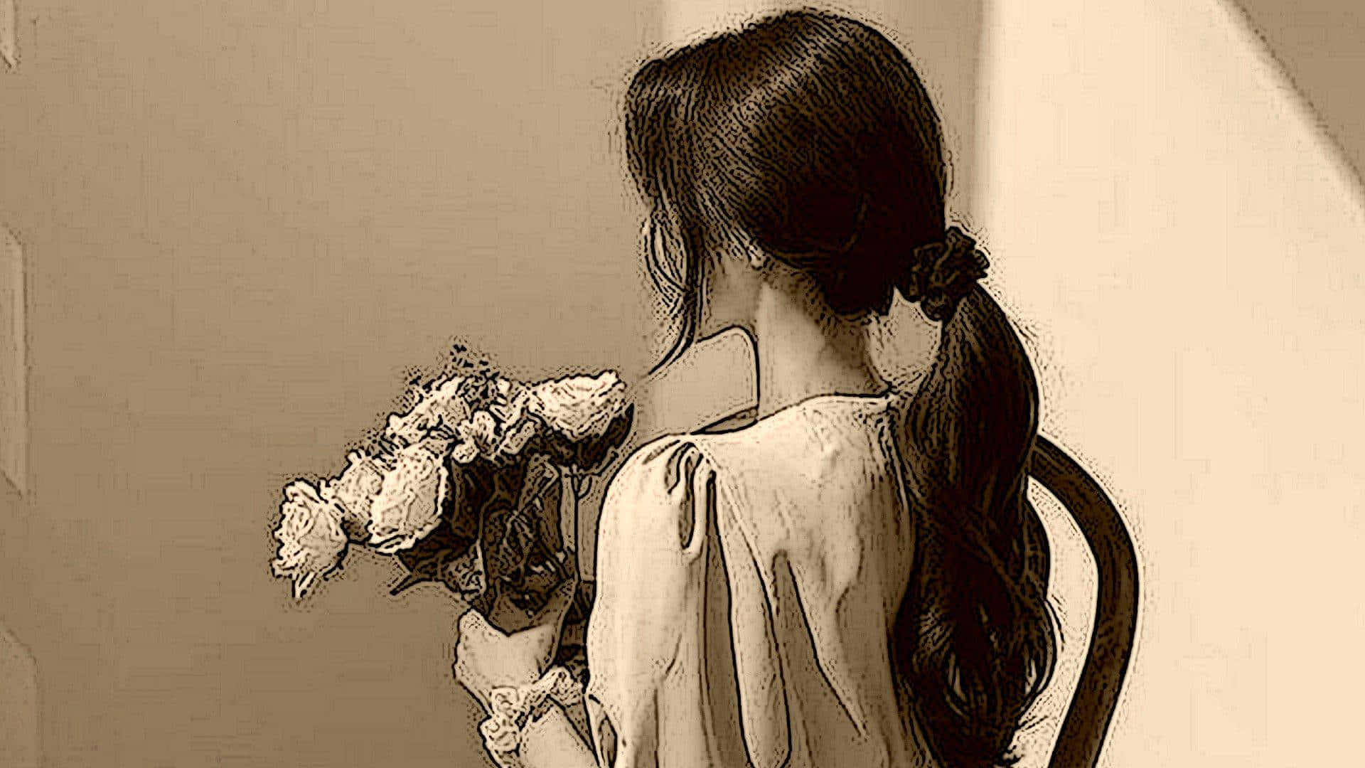 Vintage Girl Aesthetic Wallpaper