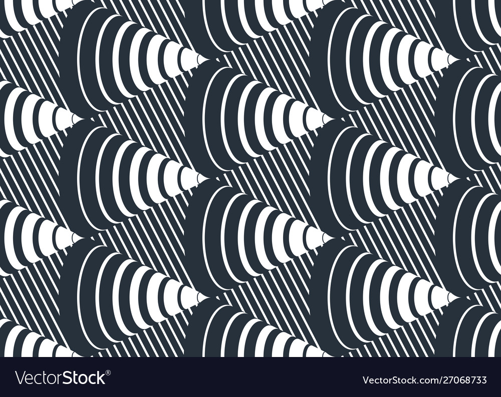 Cones Op Art Seamless Background Repeat Tiling Vector Image