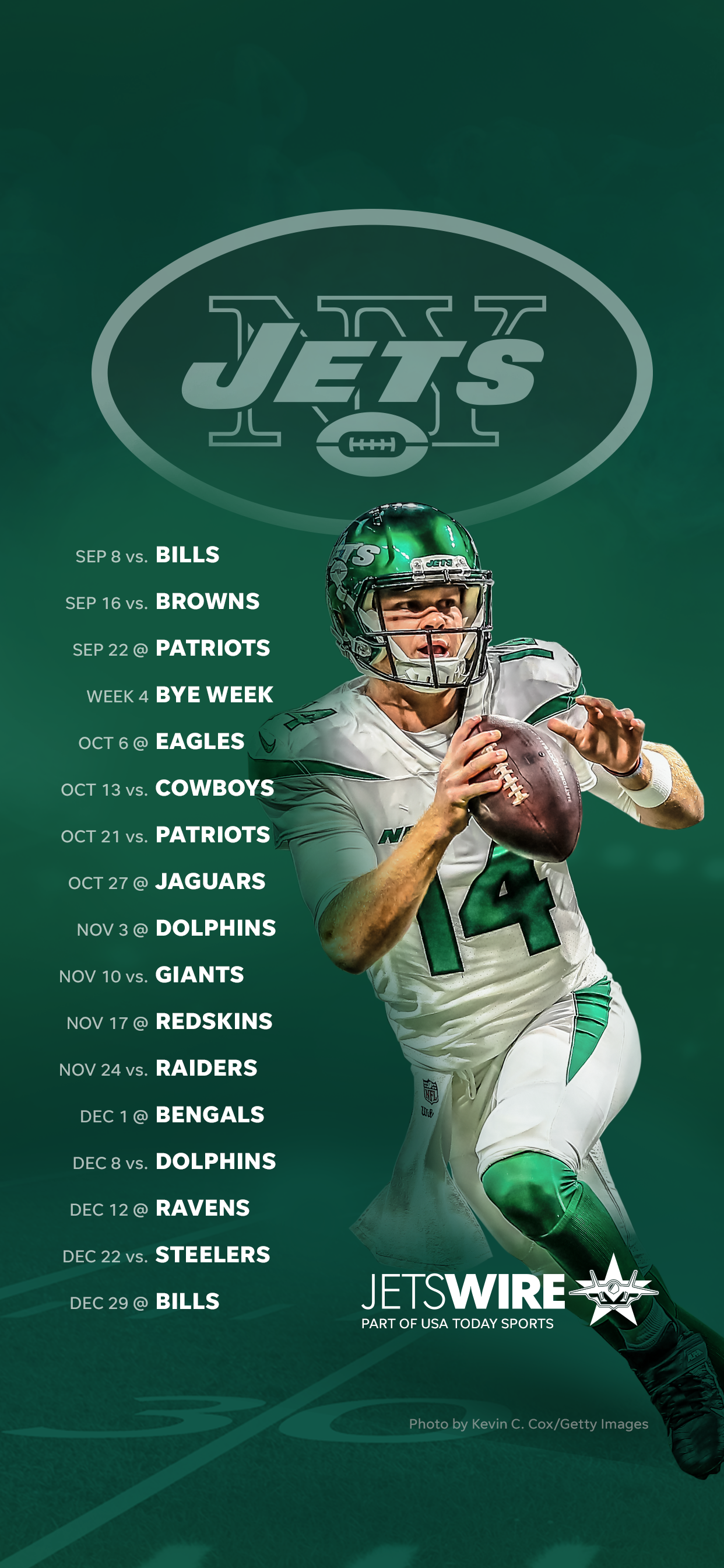 2019 New York Jets Schedule Downloadable Wallpaper