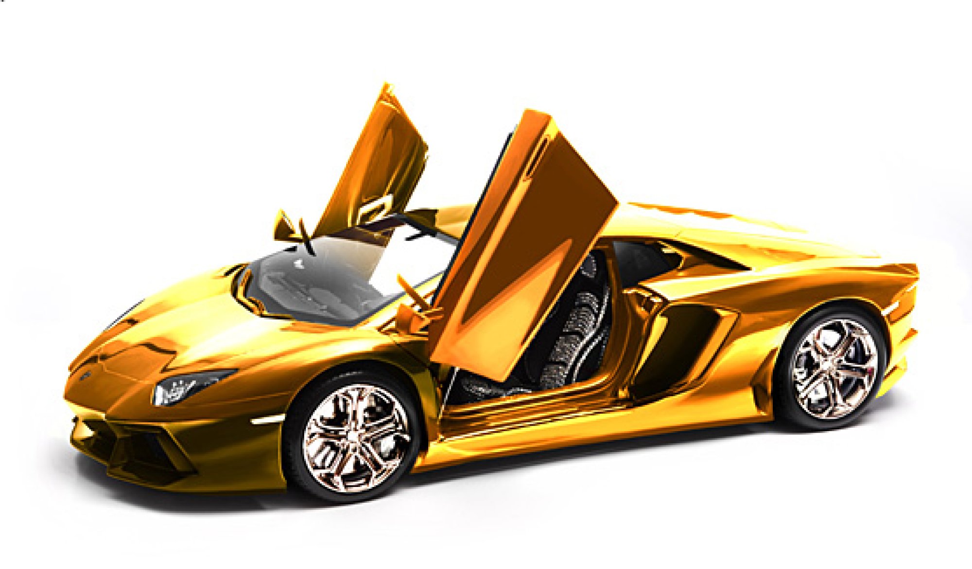 Lamborghini Aventador Gold Doors Night