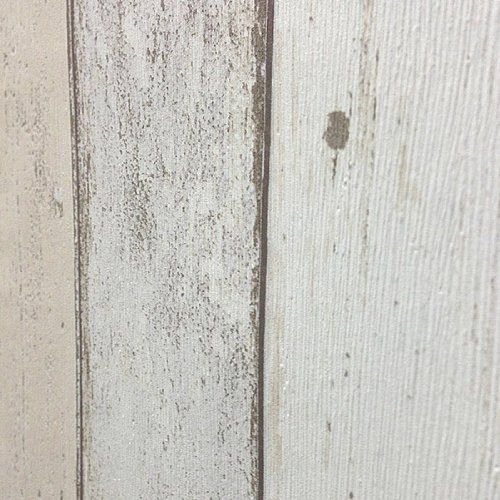 Reclaimed Wood Panel Effect Faux Wallpaper Beige Sample Amazon Co