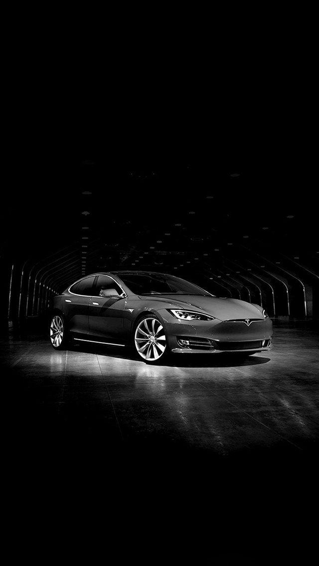 Tesla Model Concept Dark Bw Car iPhone Wallpaper