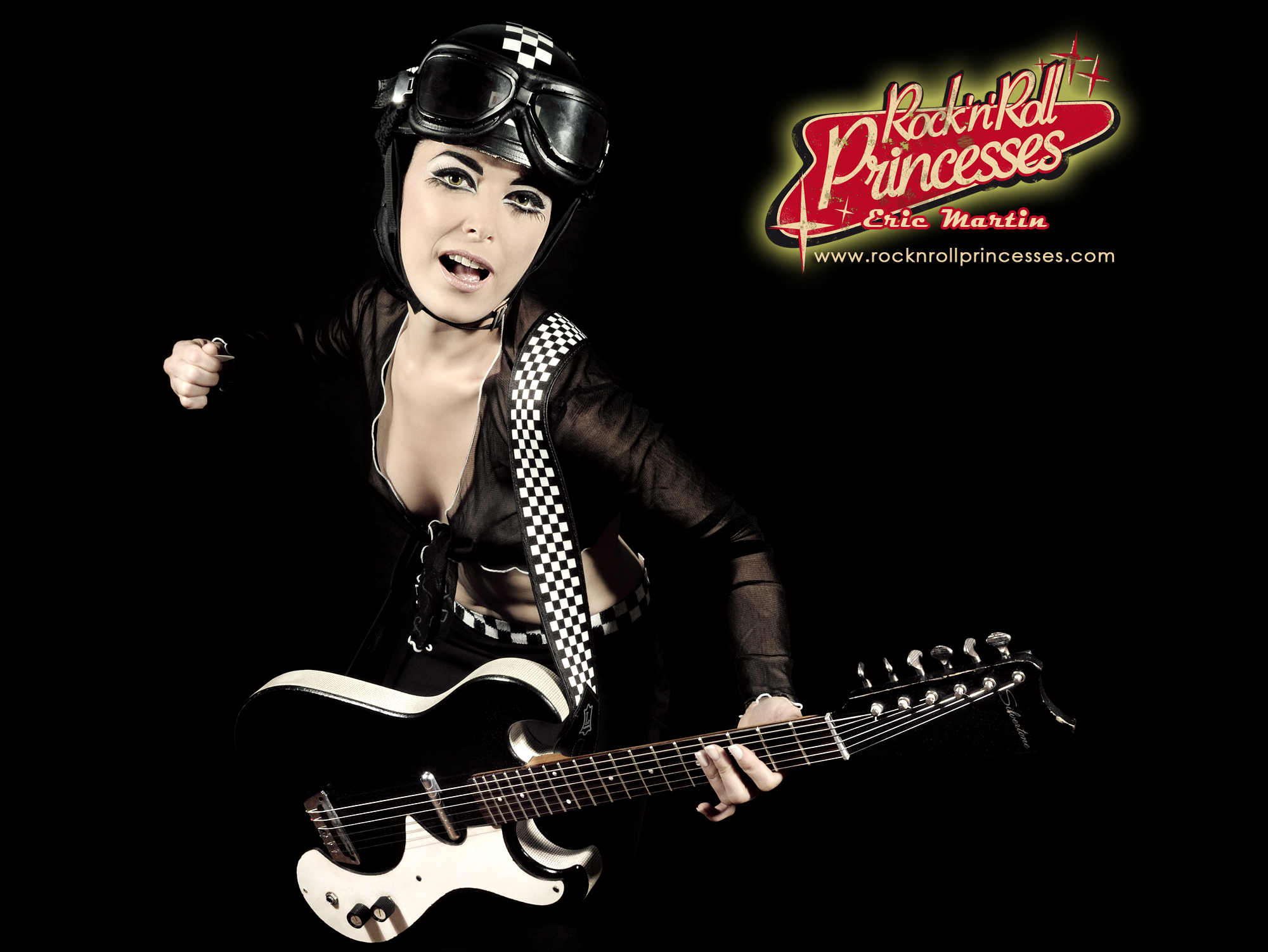 Rock Princess Guitar Wallpaper Fond Cran Silvertone