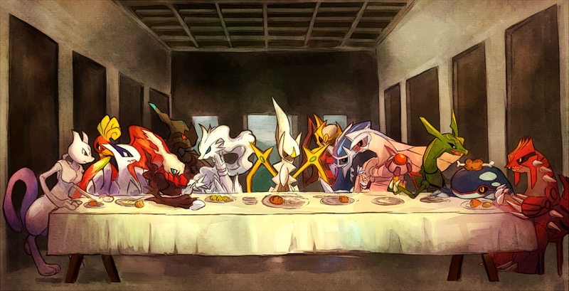 Pokemon Legendary Mewtwo Last Supper Parody