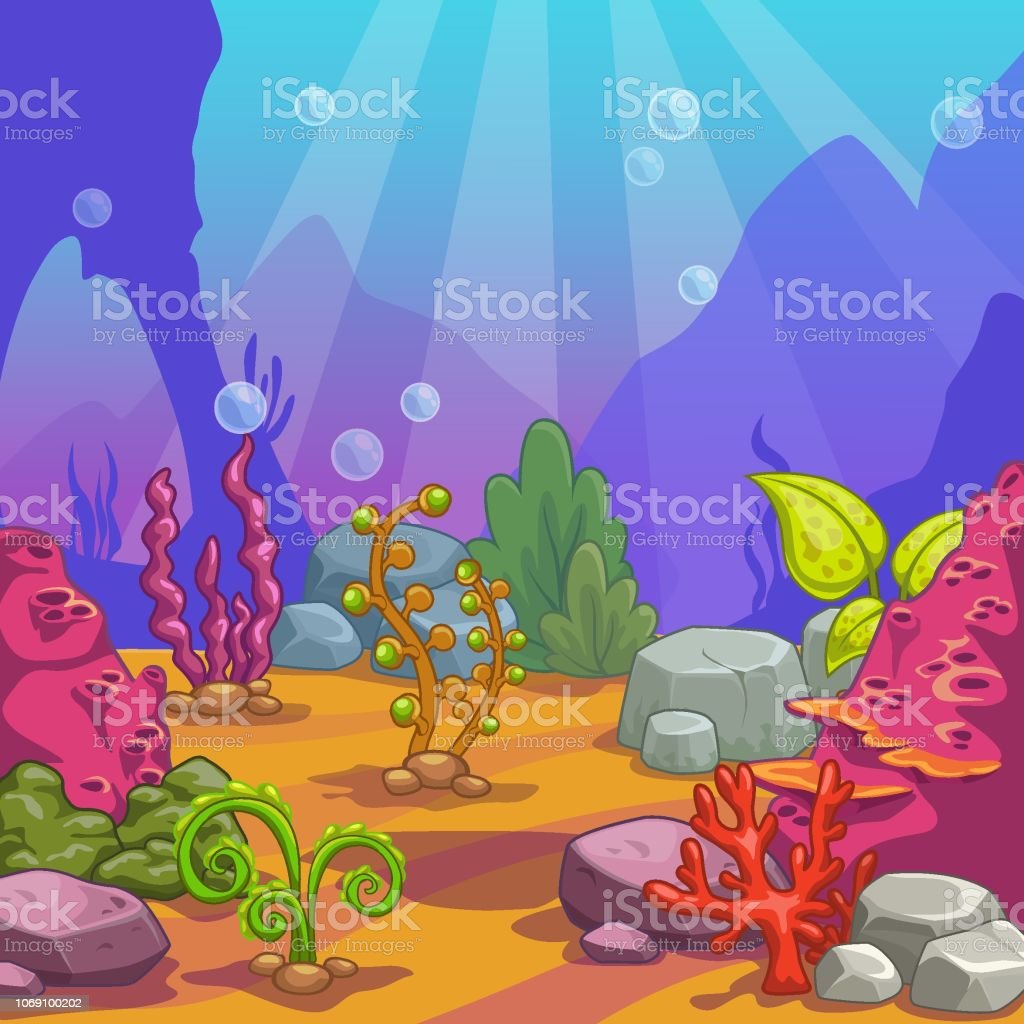 Cartoon Underwater Background Stock Illustration Image