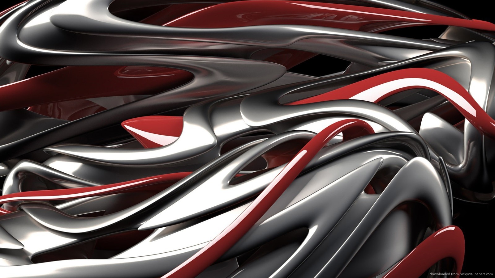 Download 1600x900 Abstract 3D Render With Complex Lines Wallpaper