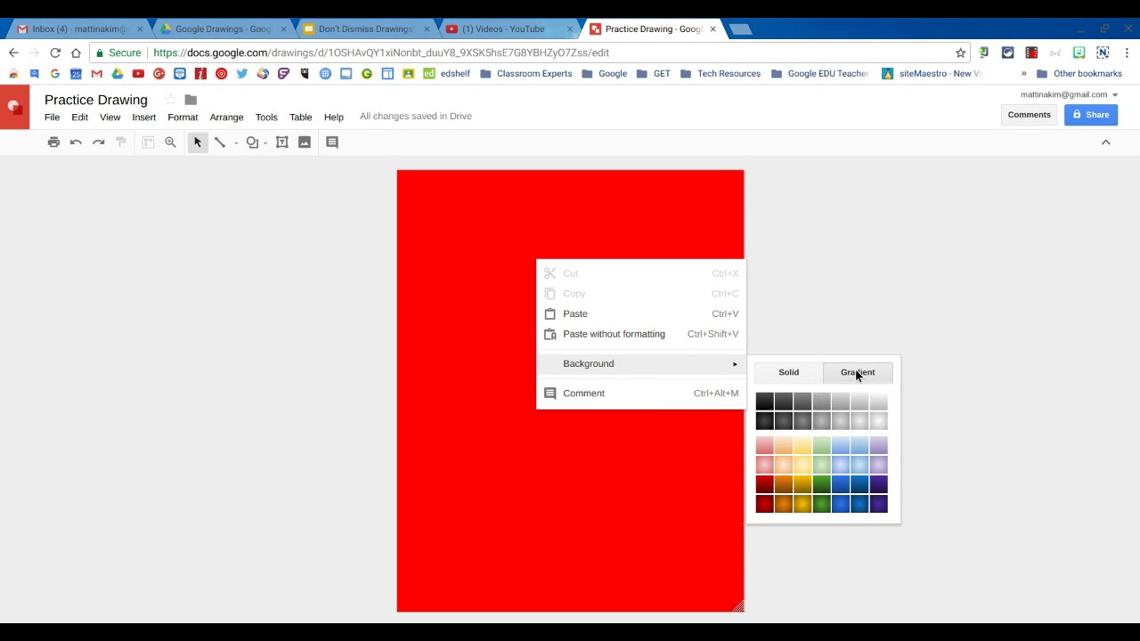 How To Change Google Drawing Background