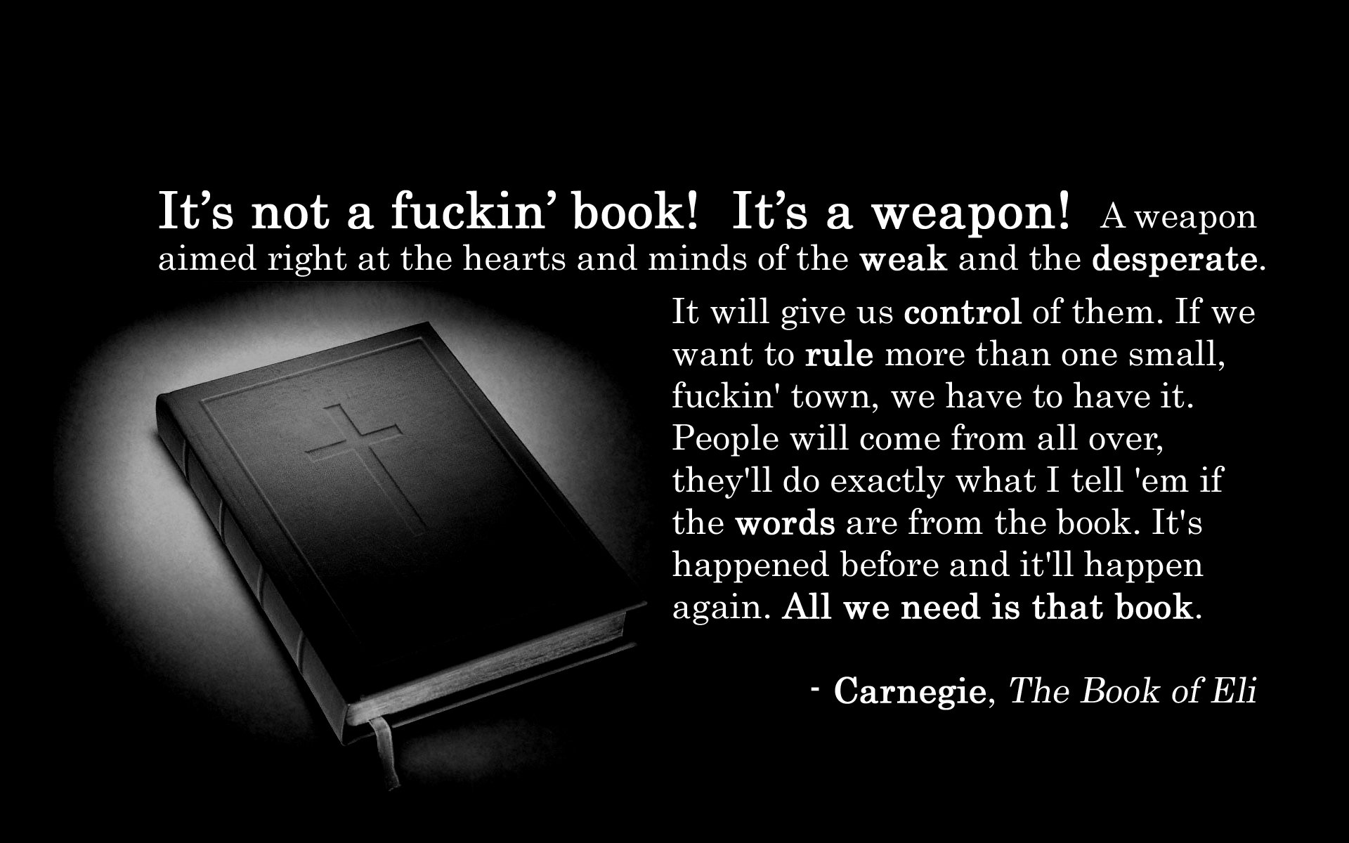 Quotes Weapons Bible Books The Book Of Eli Wallpaper