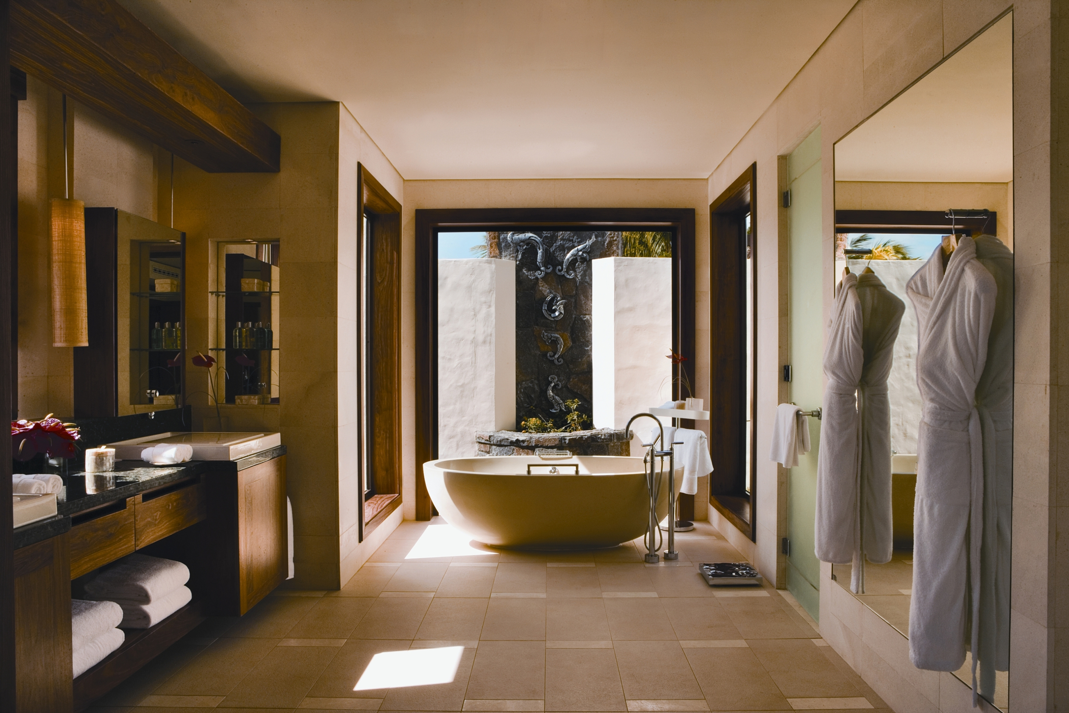 Tropical Contemporary Bathroom in Hotel wallpaper   ForWallpaper 3535x2356