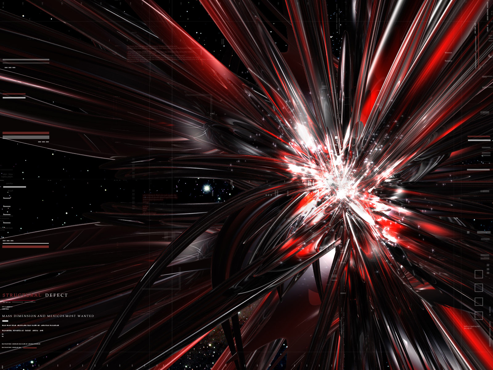 Abstract explosion of red and white light against a black background, resembling a supernova or a burst of energy