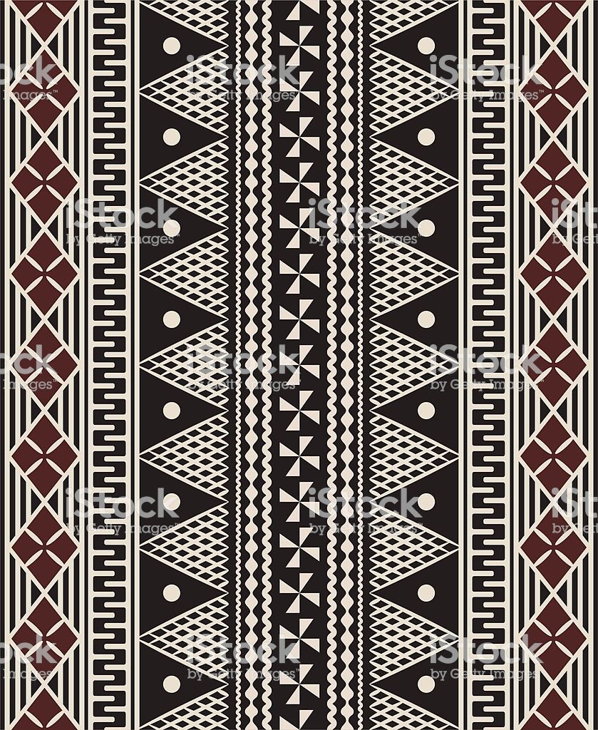 Seamless Fijian Tapa Pattern In Three Colors Marquesan Tattoos