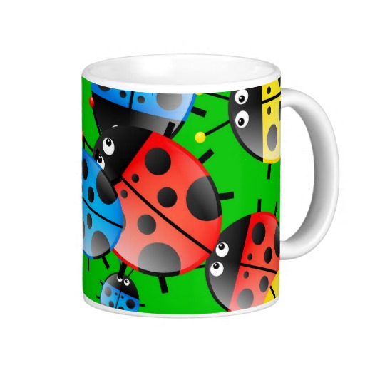 Ladybug Wallpaper Coffee Mugs