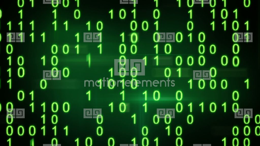 Twitching Green Binary Symbols Loopable Background Stock Animation