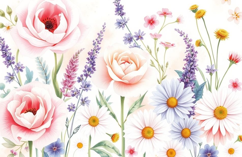 Watercolor Flowers Wallpaper