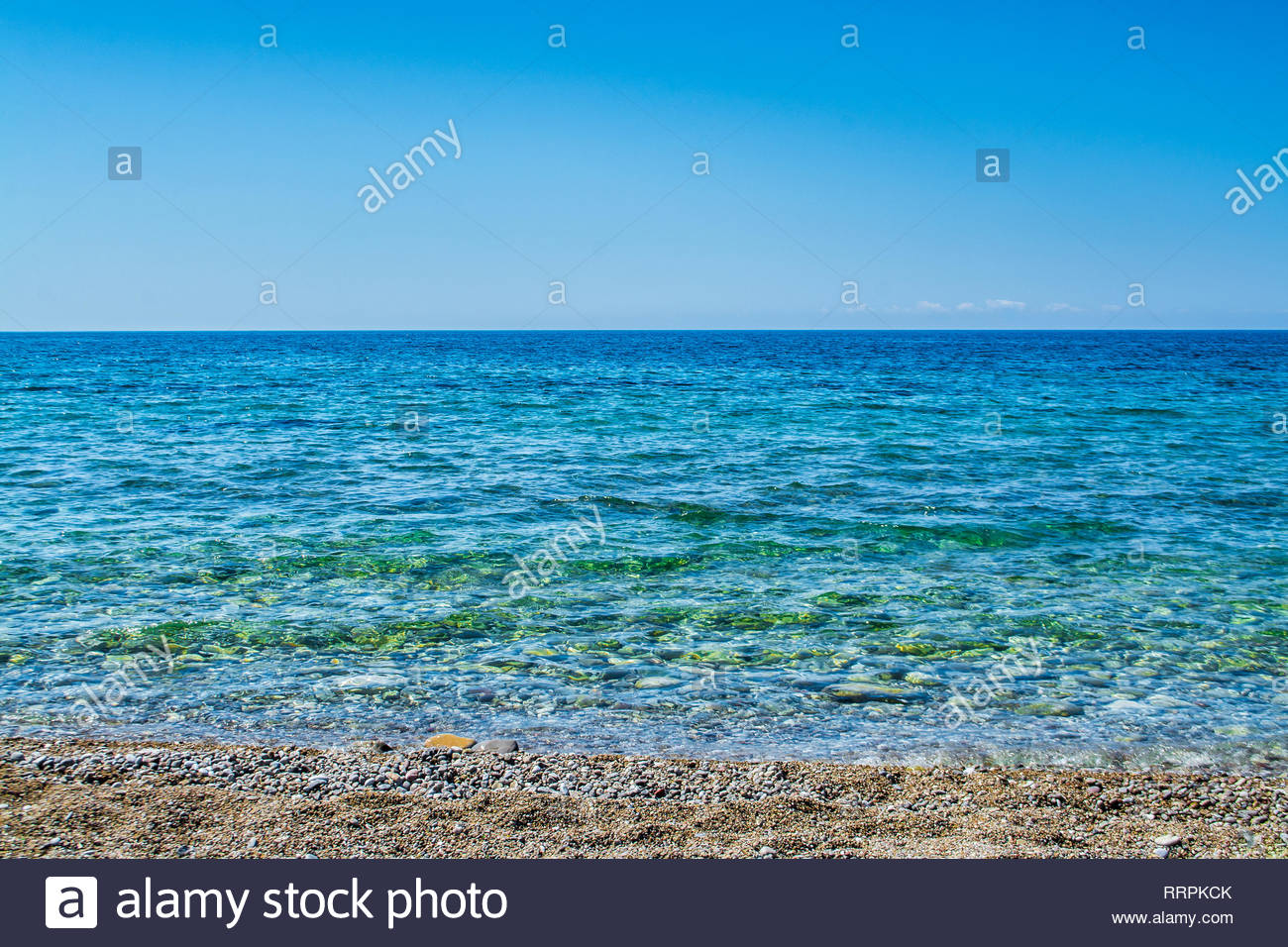Calm Sea Or Ocean With Beach And Shallow Water Summer Coastline