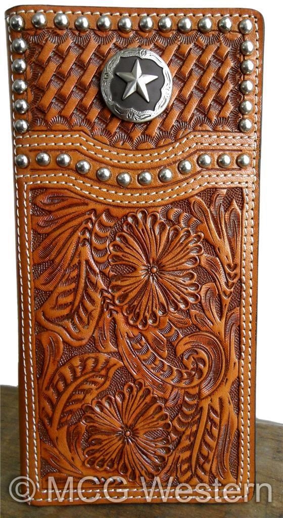 Pin Mens Leather Tooled Western Belts
