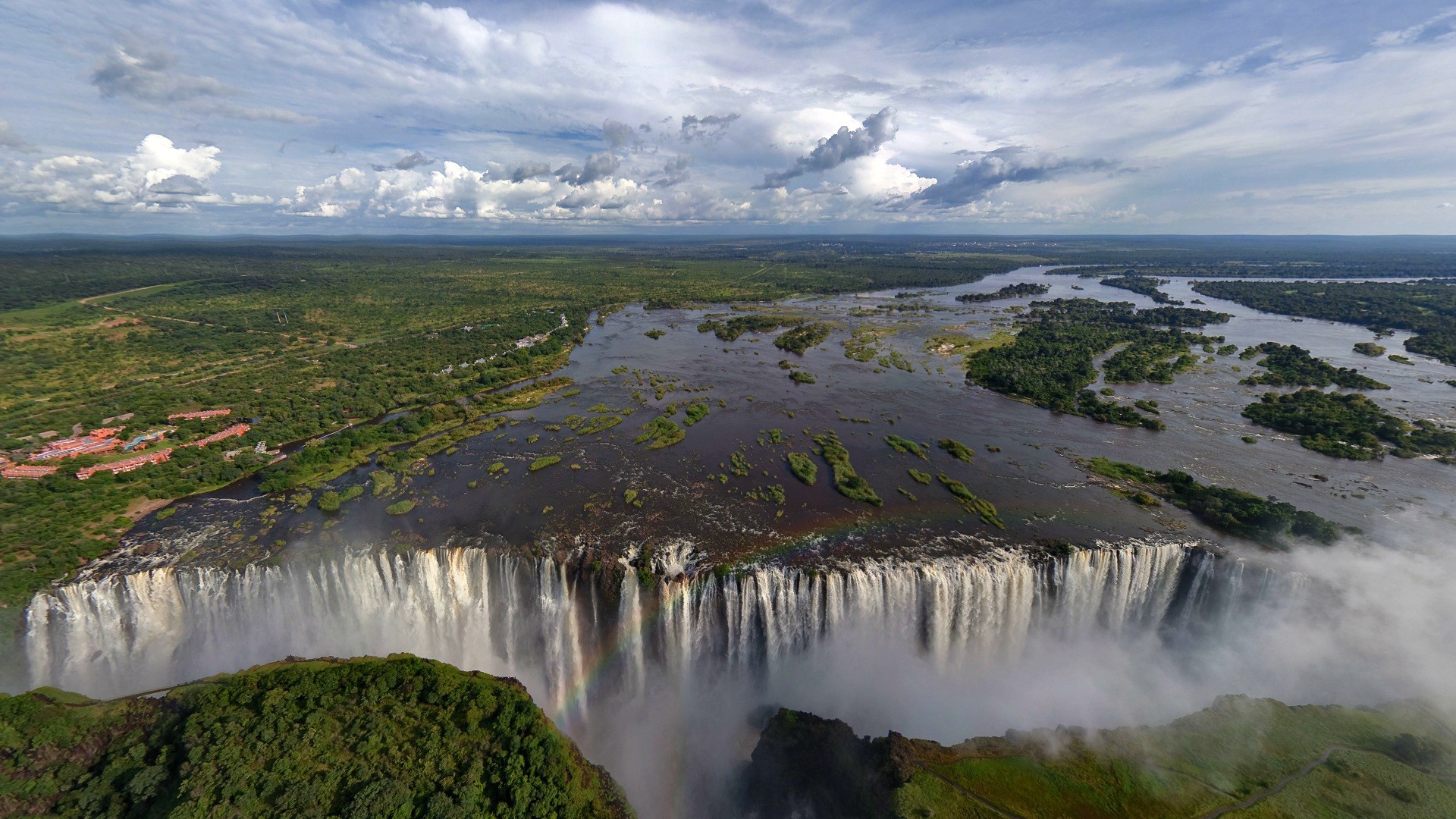 Wallpaper Landscapes Nature Rainbows Zimbabwe Waterfalls