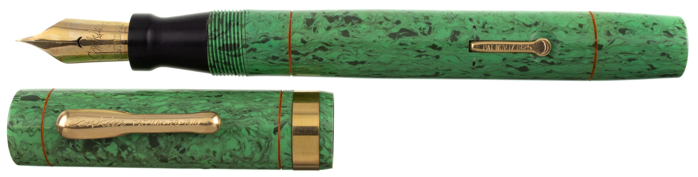 Pre Owned Conklin Endura Senior Marbleized Green Nibs