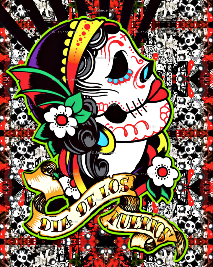 Dia De Los Muertos Wallpaper Whimzwhirled Spoonflower