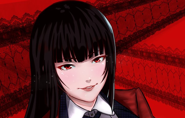 Wallpaper Anime Red Face Girl Pulsive Gambler Yumi