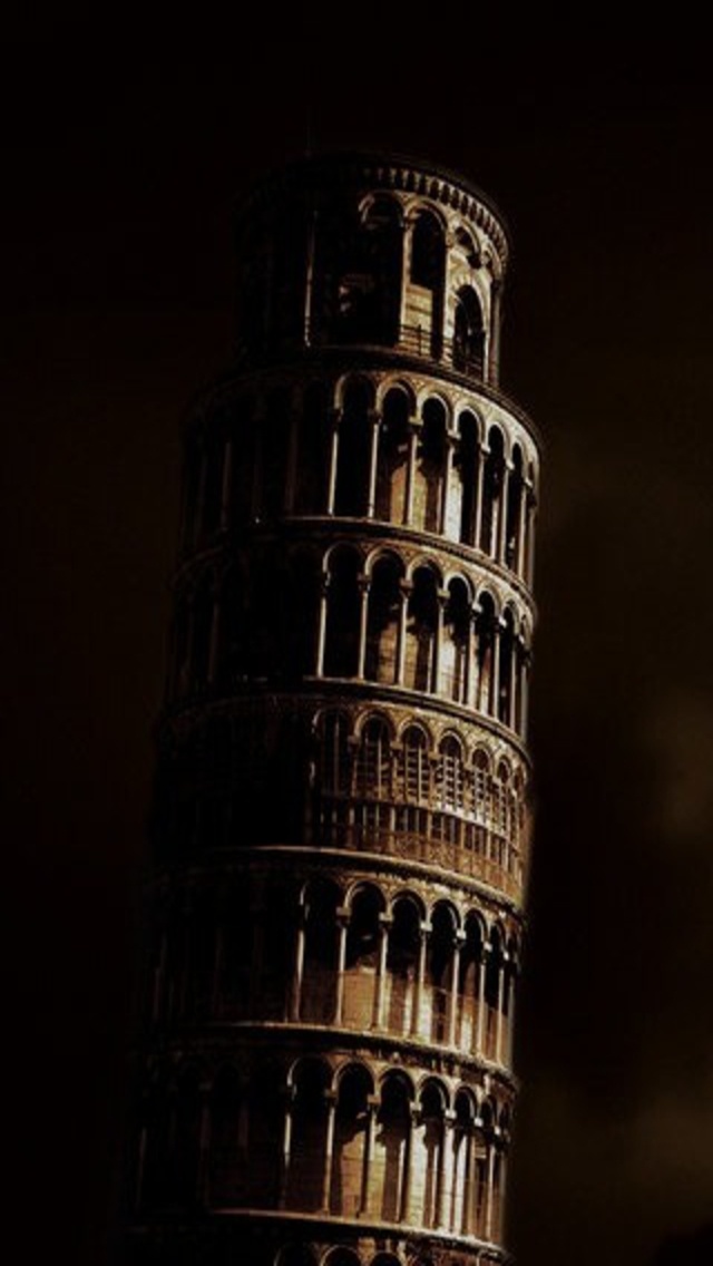 Leaning Tower Of Pisa Night iPhone Wallpaper