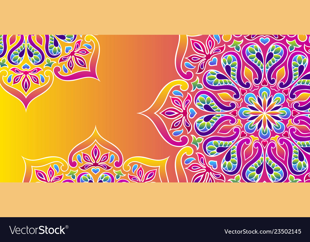 Indian Ornamental Background Ethnic Folk Mandala Vector Image