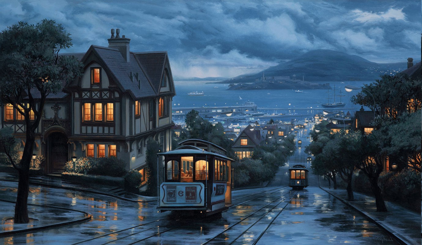 Landscape City Coast Street San Francisco Rain Wallpaper HD