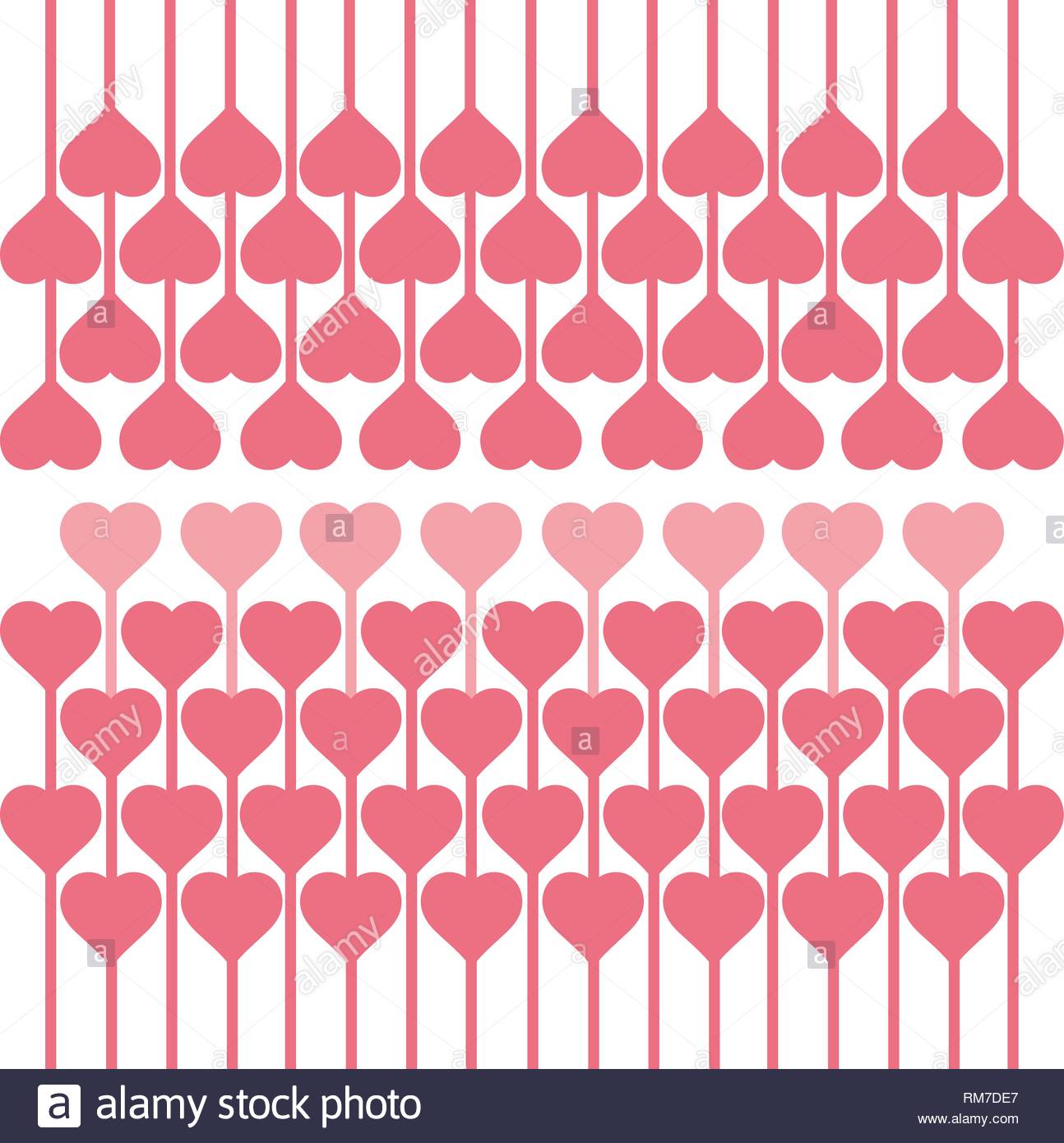 Pink Hearts Pattern Symbols Background Valentine S Day And