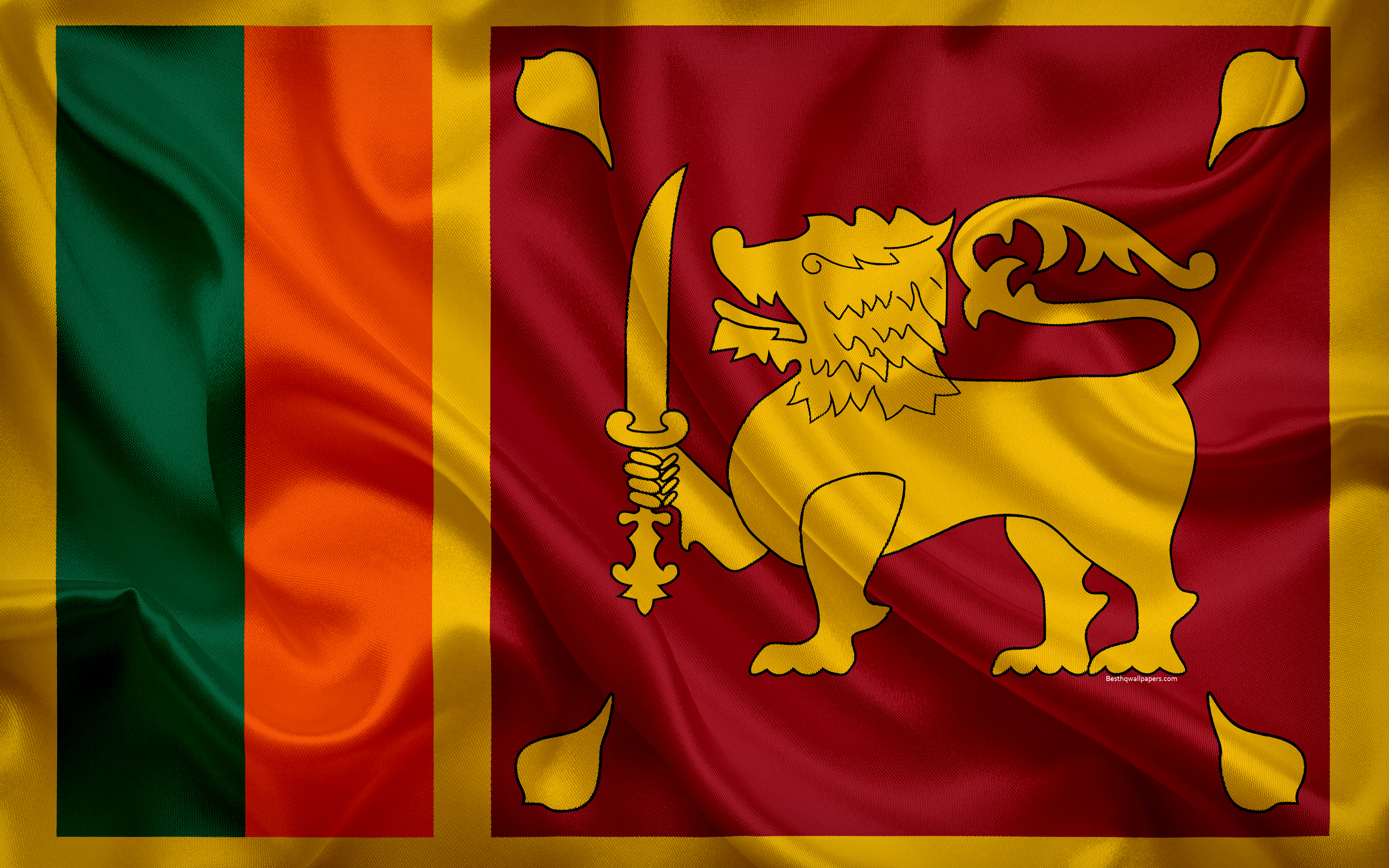 Wallpaper Flag Of Sri Lanka 4k Silk National