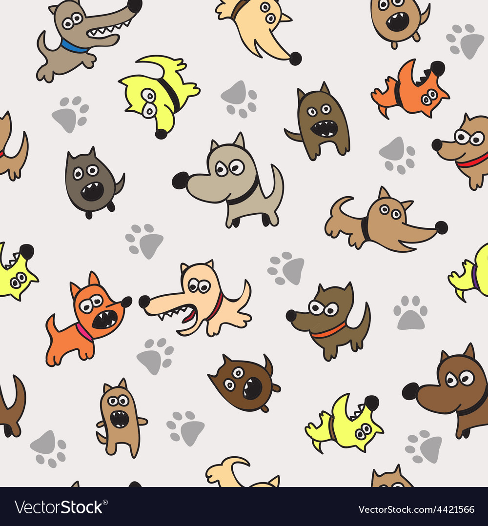 Cute Dog Seamless Background Royalty Vector Image