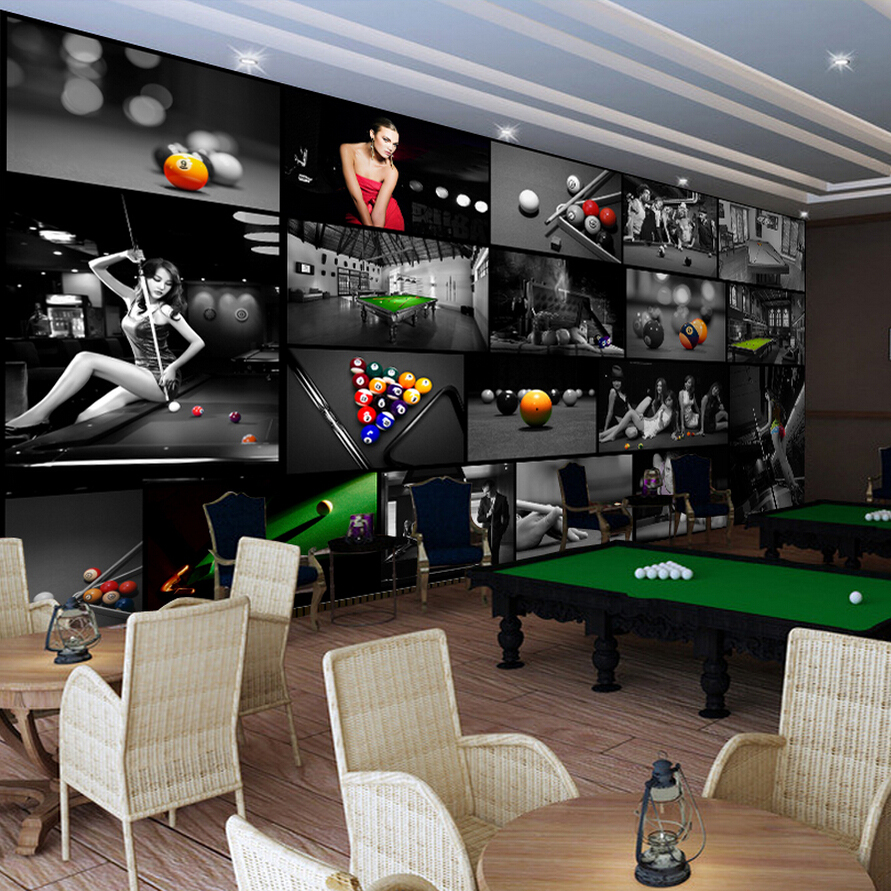 Custom Photo Silk 3d Wallpaper For Walls D Billiards Games Room