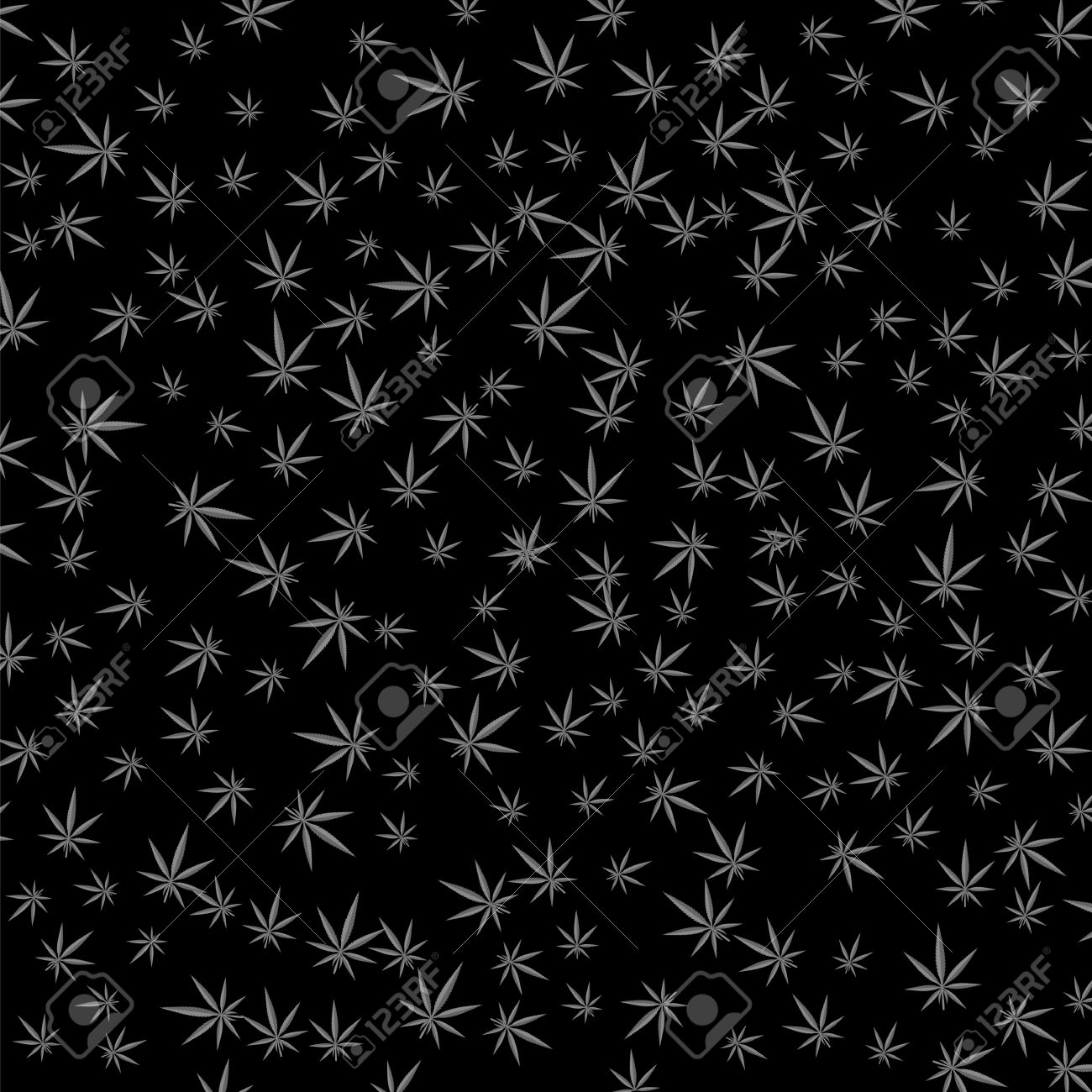 Gray Cannabis Leaves Background Marijuana Dark Pattern Stock