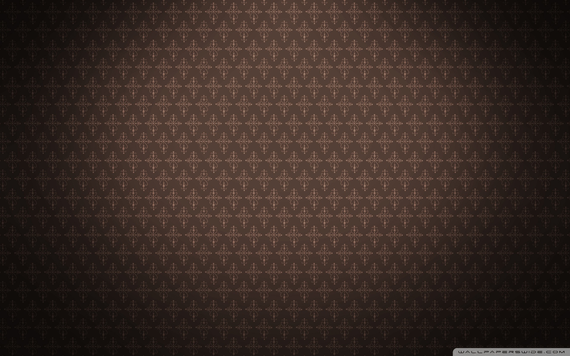 Dark Brown Damask Pattern Wallpaper