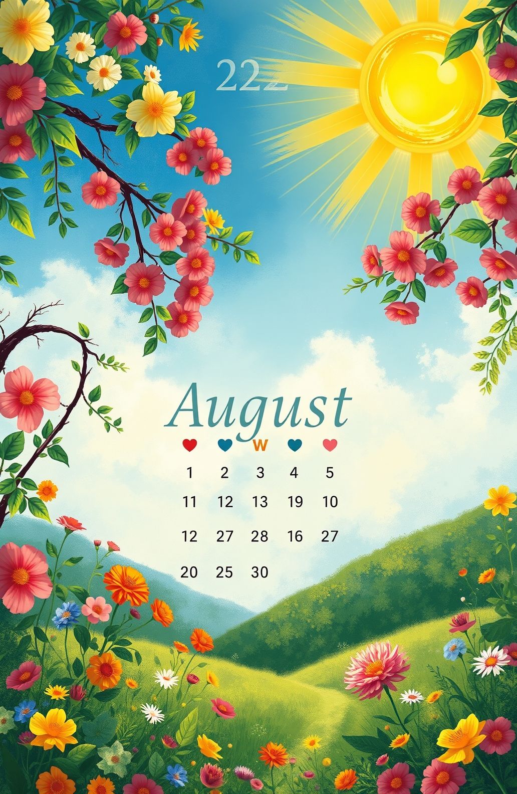 August Calendar Wallpaper
