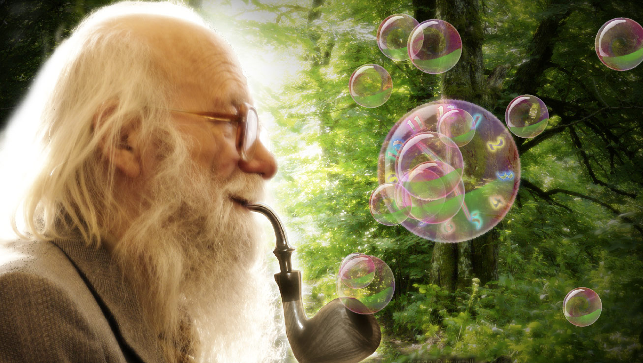 7art Gandalf Bubble Clock Bubbles Of Wisdom And Stories