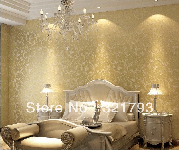  Glitter Damask Wallpaper Roll gold silver purple grey white cream