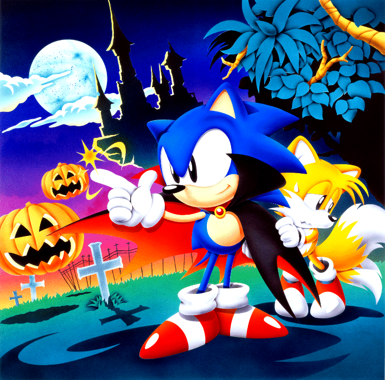 sonichedgeblog Halloween artwork from the Sonic The Screensaver