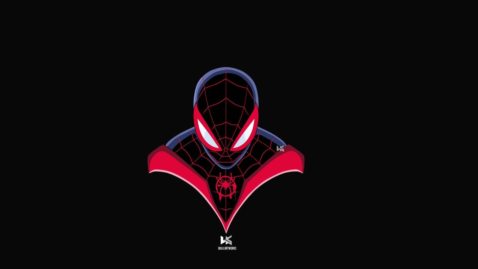 Spider Man Miles Morales On A Colourful Spider Verse 4K wallpaper download