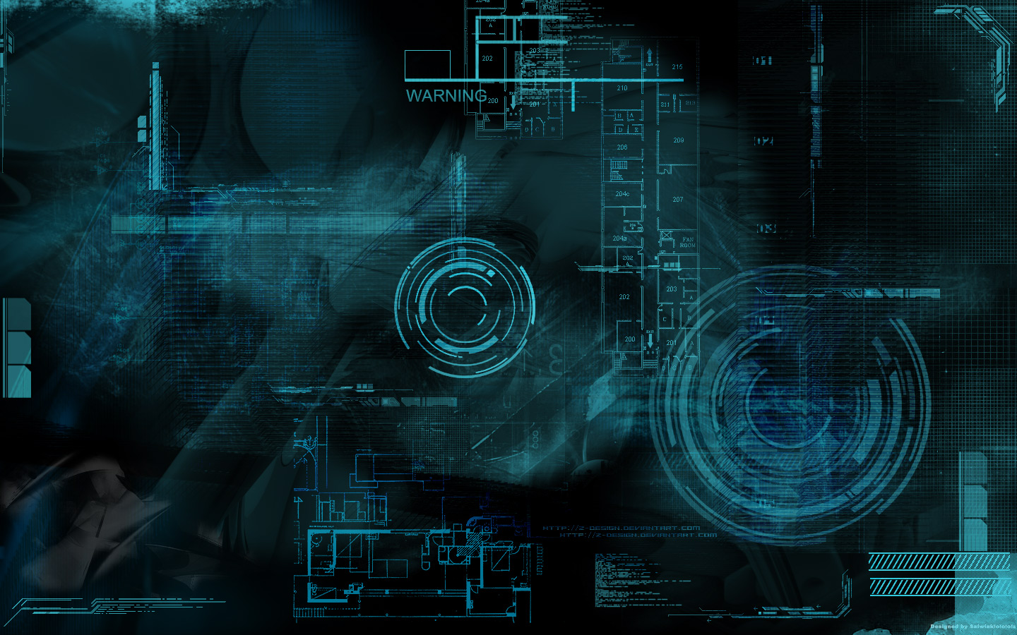 Black And Blue Tech Wallpaper On
