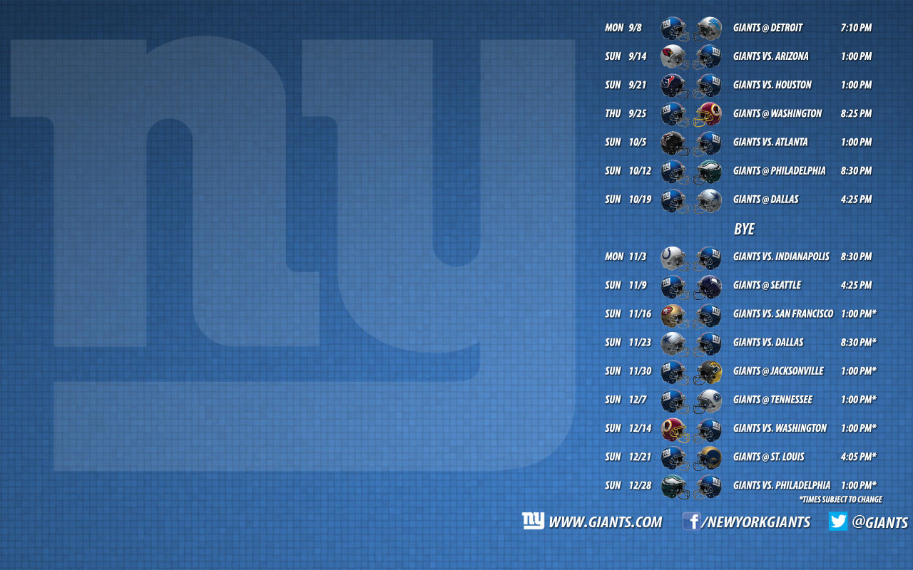 The Giants Schedule Wallpaper Is Available For