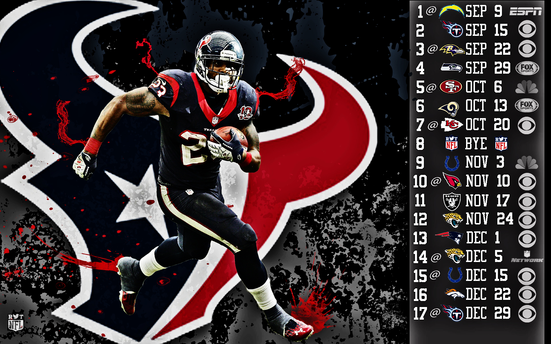Arian Foster 2013 Schedule HDR
