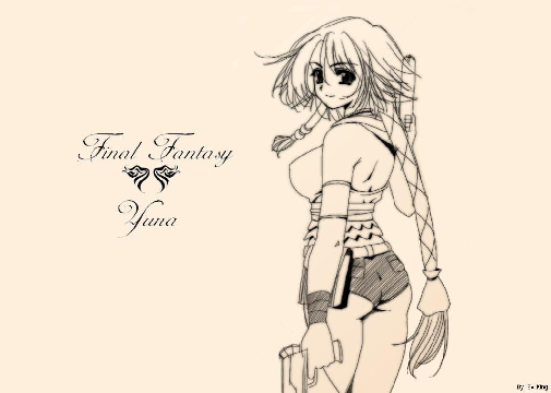 Yuna Hand Drawn Wallpaper