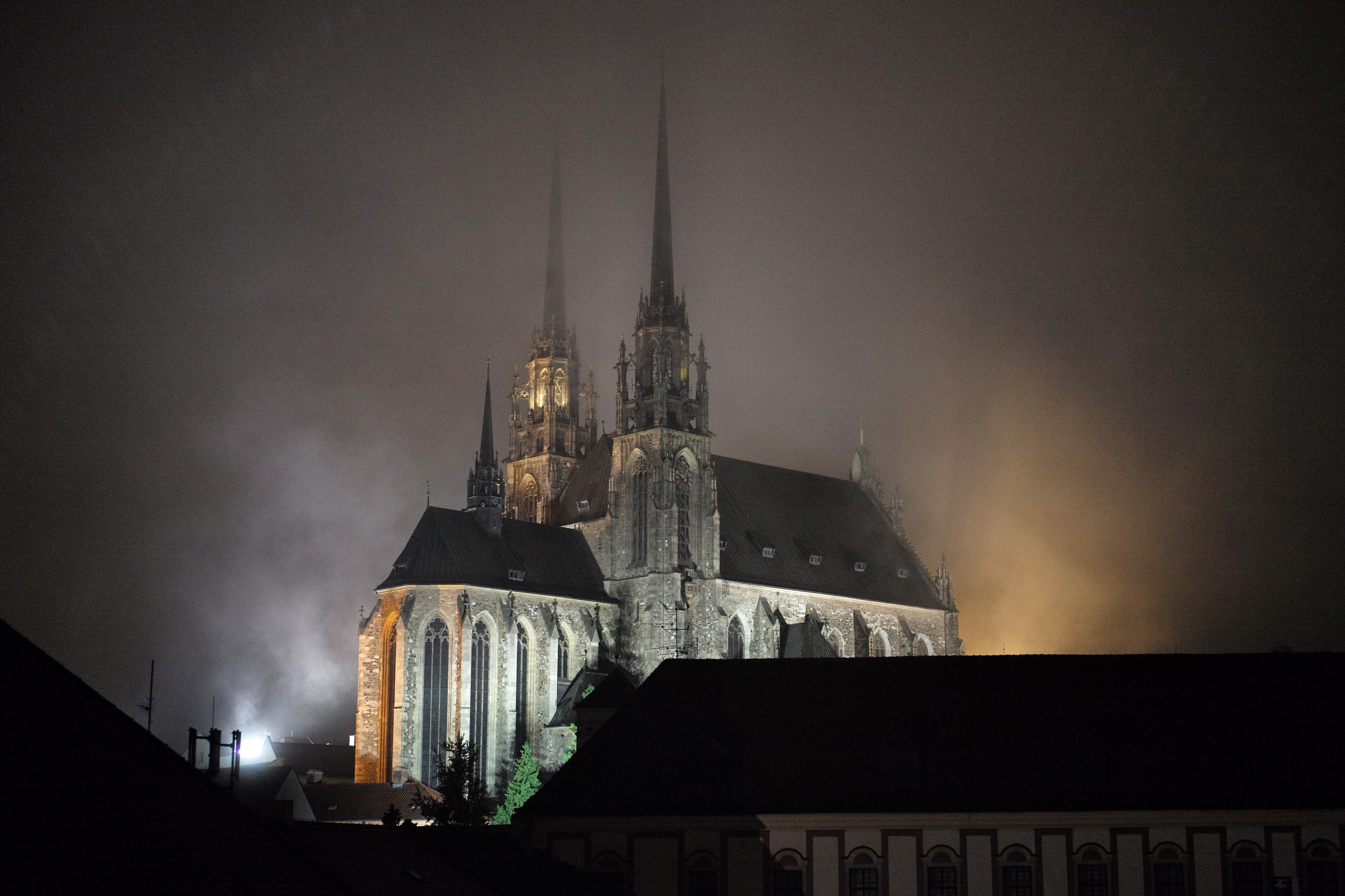 Image Light Architecture Fog Mist Night Travel