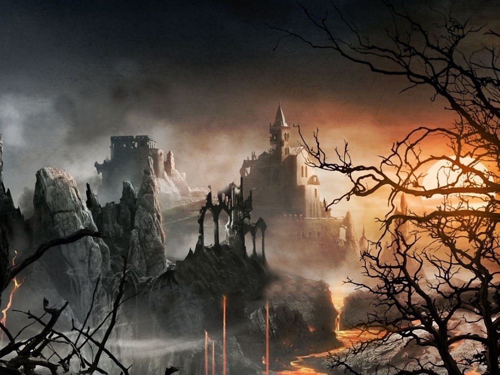 Dark Fantasy Fairy Tale Castle HD Wallpaper Res