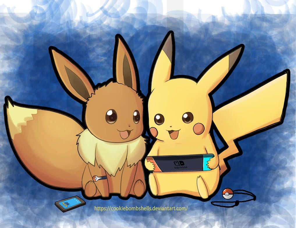 Cute Pikachu And Eevee Wallpaper