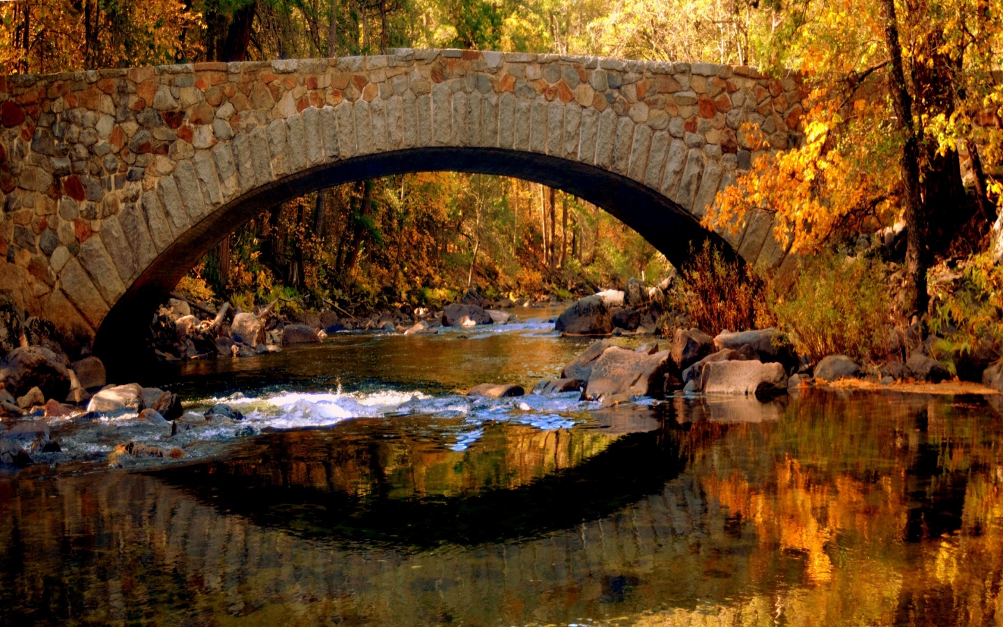Bridge In Autumn Desktop Pc And Mac Wallpaper