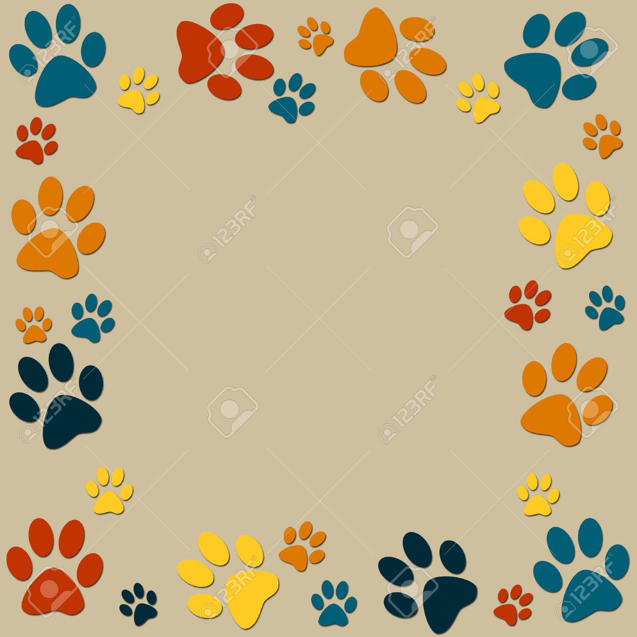 Animal Colour Paws Background Stock Photo Picture And Royalty