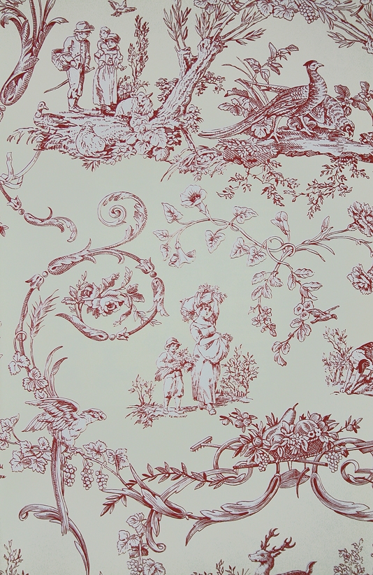 Paysannerie Toile Wallpaper A Scenic With Farm Workers